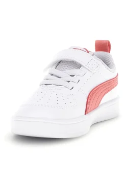 PUMA Scarpe bianche corallo con chiusura a strappo e lacci elastici Rickie AC+ Inf