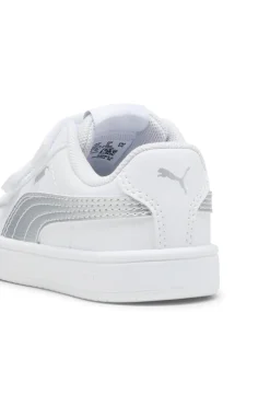 PUMA Scarpe bianche e argento con chiusura a strappo Rickie Classic V Inf
