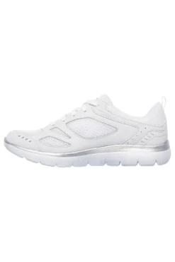 SKECHERS Scarpe bianche leggere con inserti argento SUMMITS SUITED BIANCO/ARGENTO Online