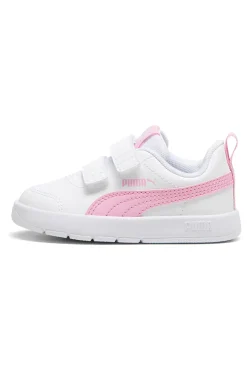 PUMA Scarpe bianche rosa con chiusura a strappo Courtflex V3 V Inf