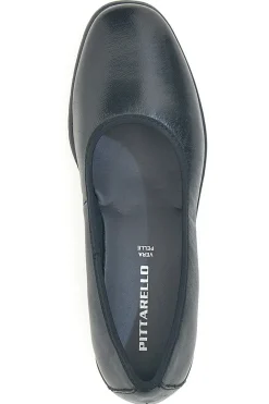 PITTARELLO Scarpe comode nere in pelle con tacco basso e memory foam 11574 Best