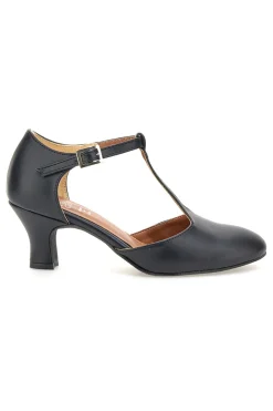 MON DIEU MUSIQUE Scarpe da ballo nere con cinturino a T e tacco medio 212 Discount