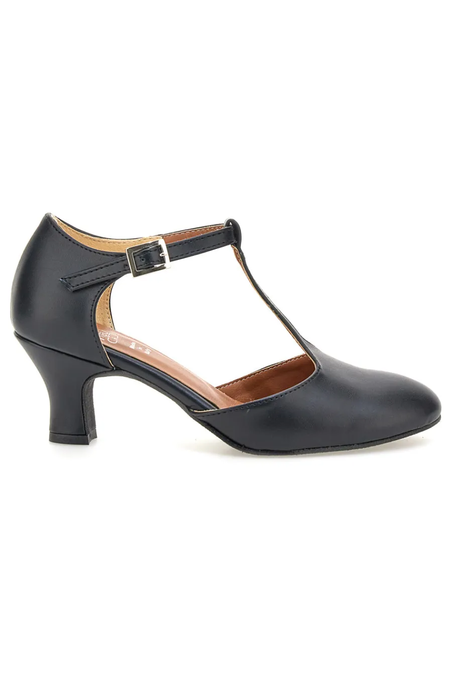 MON DIEU MUSIQUE Scarpe da ballo nere con cinturino a T e tacco medio 212 Discount