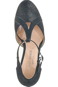 THE FIRST DANCE Scarpe da ballo nere con cinturino a T e suola in vera pelle 6554 NERO Discount