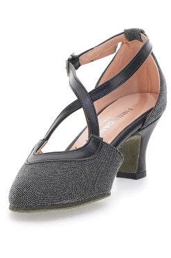 THE FIRST DANCE Scarpe da ballo nere con cinturino e suola in vera pelle 6555 C.FUCILE/NERO Online