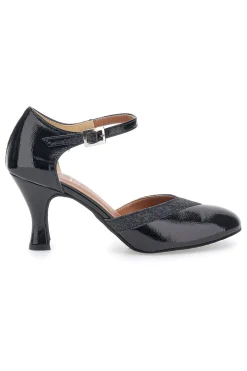 MON DIEU MUSIQUE Scarpe da ballo nere vernice con cinturino e suola in pelle 211 Sale