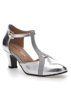 THE FIRST DANCE Scarpe da Ballo Piombi con Suola in Pelle 554 50 ARGENTO Sale