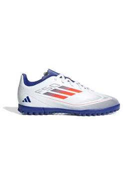 ADIDAS Scarpe da calcetto bianche e blu per terreni sintetici F50 Club TF J