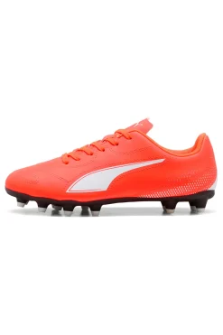 PUMA Scarpe da calcio arancioni con logo bianco Vitoria II FG/AG Jr