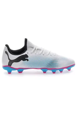 PUMA scarpe da Calcio Bianche con Tacchetti Azzurri Future 7 Play FG/AG JR