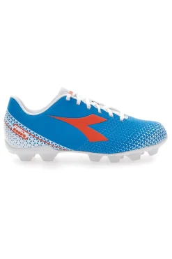 DIADORA Scarpe da Calcio con Tacchetti Fissi Azzurre con Logo Arancione Pichichi 6 Md Jr