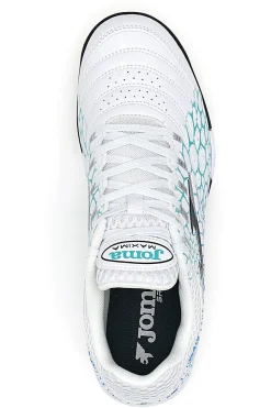 Uomo JOMA Scarpe da Calcio Indoor Bianco e Turchese MAXIMA 2527 Turf