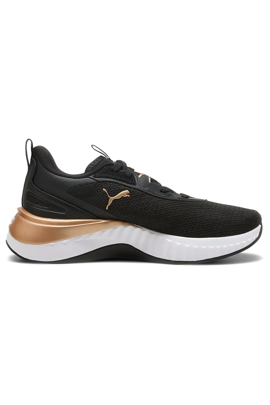 Donna PUMA Scarpe da ginnastica nere con dettagli oro e suola Softride Softride Sera Wns