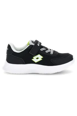 LOTTO Scarpe da ginnastica nere e bianche con chiusura a strappo e memory foam RUN 90 AMF CL S