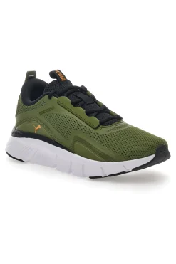 Uomo PUMA Scarpe da Running Verde Militare in Mesh Flex Focus Lite