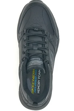 Uomo SKECHERS Scarpe da Trail Nere con Tomaia in Pelle Relaxed Fit: Oak Canyon - Redwick