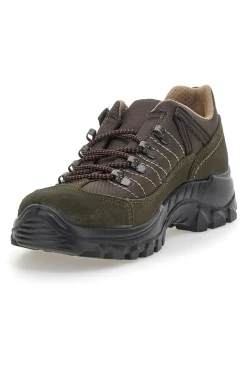 TRACK DOWN Scarpe da trekking verde militare con suola carrarmato 13358S34