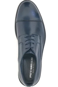 Uomo PITTARELLO Scarpe eleganti blu in pelle con cuciture decorative 7705