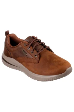 Uomo SKECHERS Scarpe marroni impermeabili con memory foam Delson 3.0 Glavine