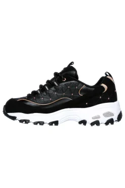 SKECHERS Scarpe nere chunky con borchie e Memory Foam D'Lites Glamour Feels Outlet