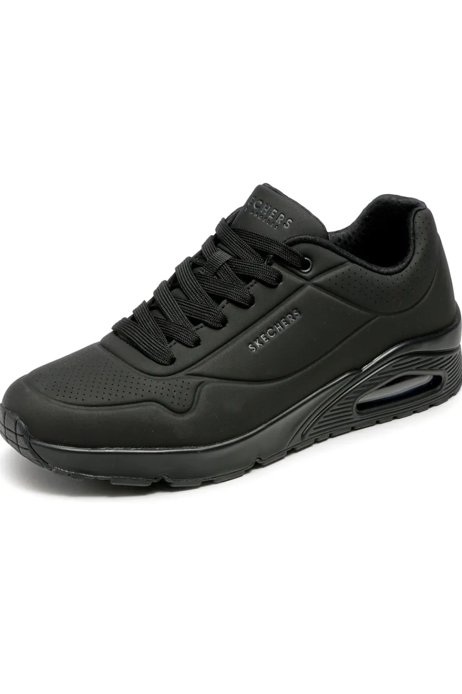 Uomo SKECHERS Scarpe nere con airbag visibile e Memory Foam UNO STAND ON AIR