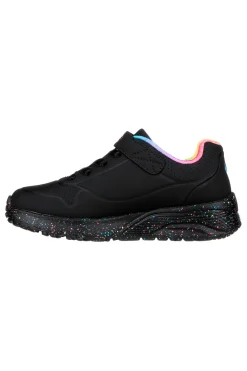 SKECHERS Scarpe nere con dettagli arcobaleno e suola multicolor Uno Lite Rainbow Specks