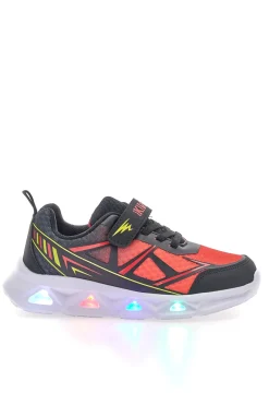 PITT KIDS Scarpe nere e rosse con luci e strappo 11562