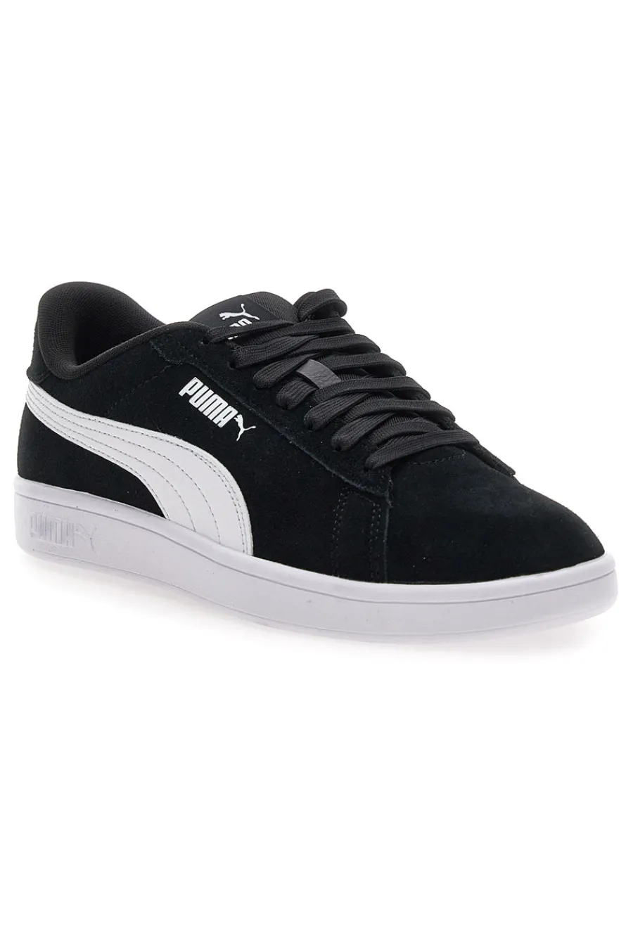 Uomo PUMA Scarpe nere in pelle con logo laterale Smash 3