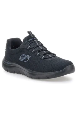 Uomo SKECHERS Scarpe nere slip-on in mesh con Memory Foam Summits