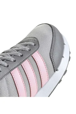 ADIDAS Scarpe running grigie in mesh con strisce rosa Run 50s Discount