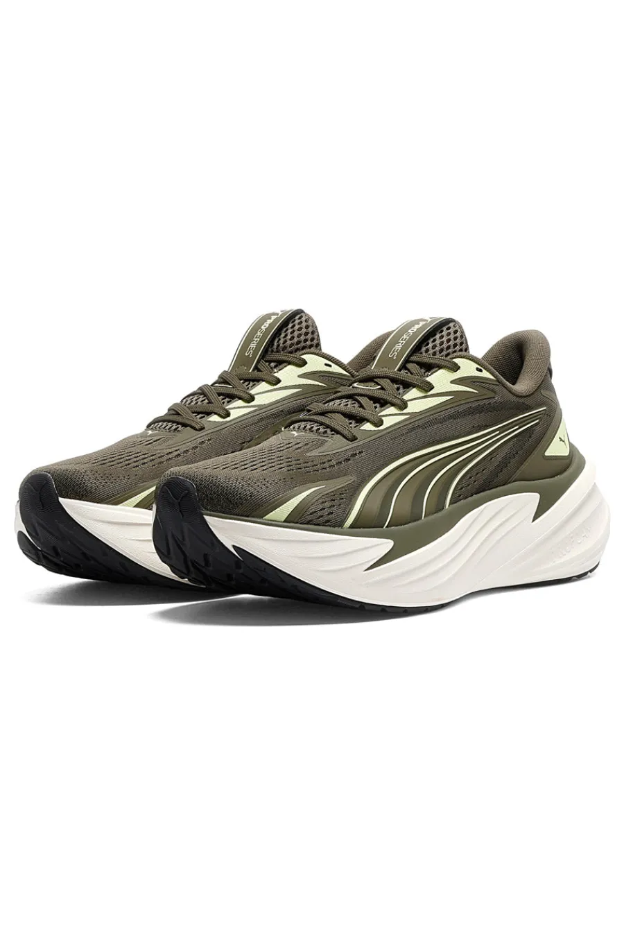 Uomo PUMA Scarpe running verde oliva in mesh con ammortizzazione Profoam Maxima Pro