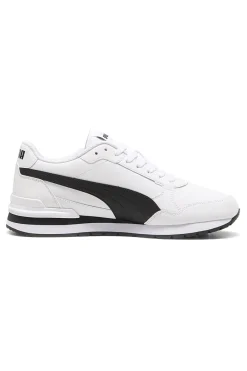 Uomo PUMA Scarpe sportive bianche in pelle con dettagli neri ST Runner v4 L