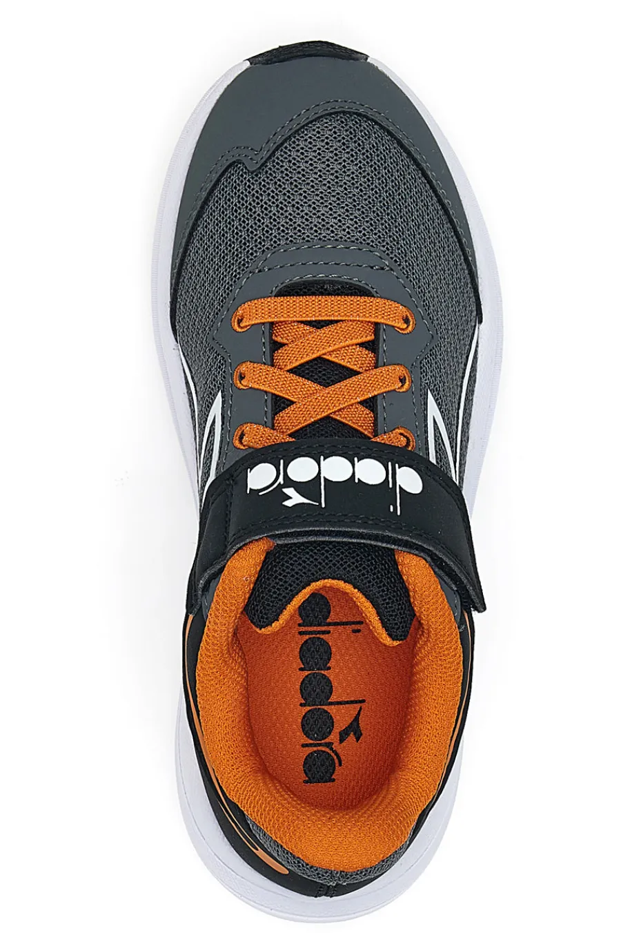 DIADORA Scarpe sportive grigie con dettagli arancioni e chiusura a strappo SNIPE 3 JR