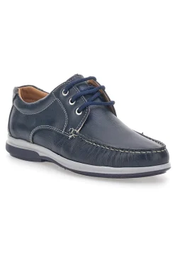Uomo MAX DILLAN Scarpe Stringate Blu in Pelle Made in Italy 01