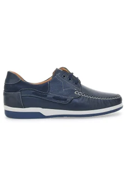 Uomo LONGFORD Scarpe Stringate Blu In Vera Pelle Made In Italy 30