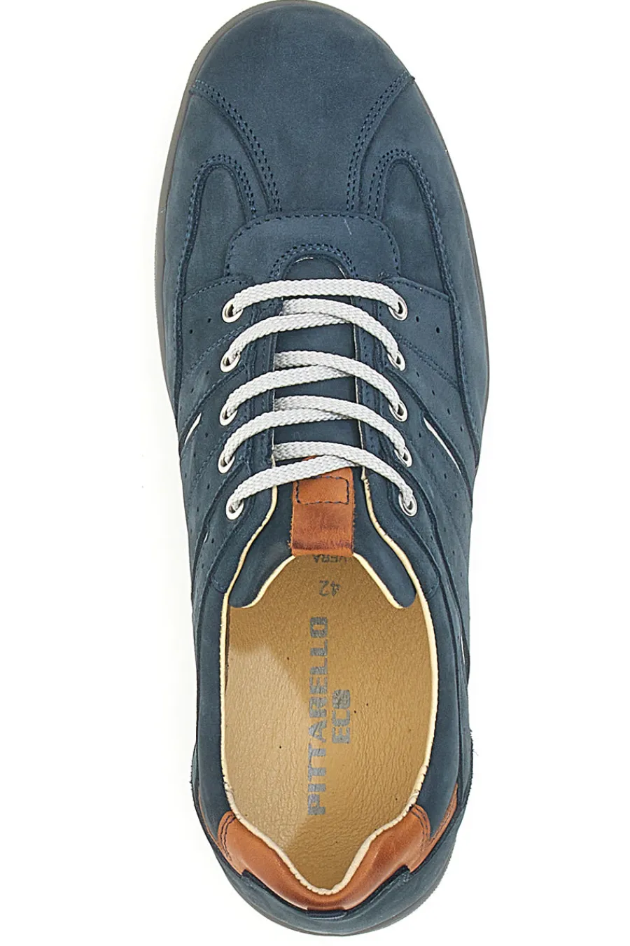 Uomo PITTARELLO ECO Scarpe Stringate Con Tomaia in Pelle Blu e dettagli Bianchi 27002