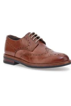 Uomo PITTARELLO Scarpe Stringate Francesine marroni in pelle con lavorazione brogue 06