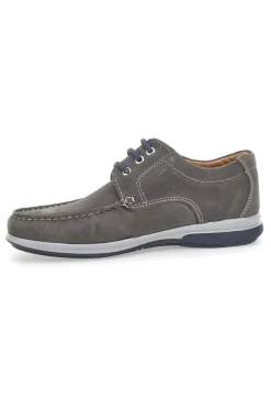 Uomo LONGFORD Scarpe Stringate Grigio In Vera Pelle Made In Italy 1591