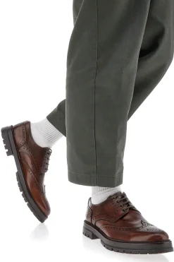 Uomo PITTARELLO FOCUS Scarpe Stringate Marroni Con Decorazione Duilio 22
