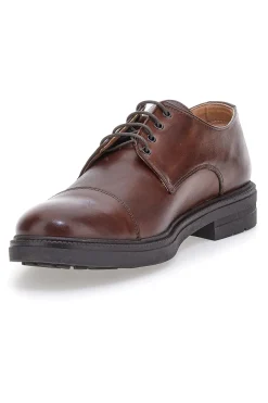 Uomo PITTARELLO FOCUS Scarpe stringate marroni in vera pelle Made in Italy 222
