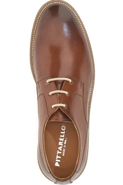 Uomo PITTARELLO Scarpe Stringate Marroni in Vera Pelle 8025