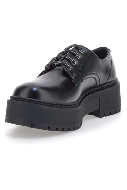 LEVI'S Scarpe stringate nere con platform PRINCE BOLD Outlet