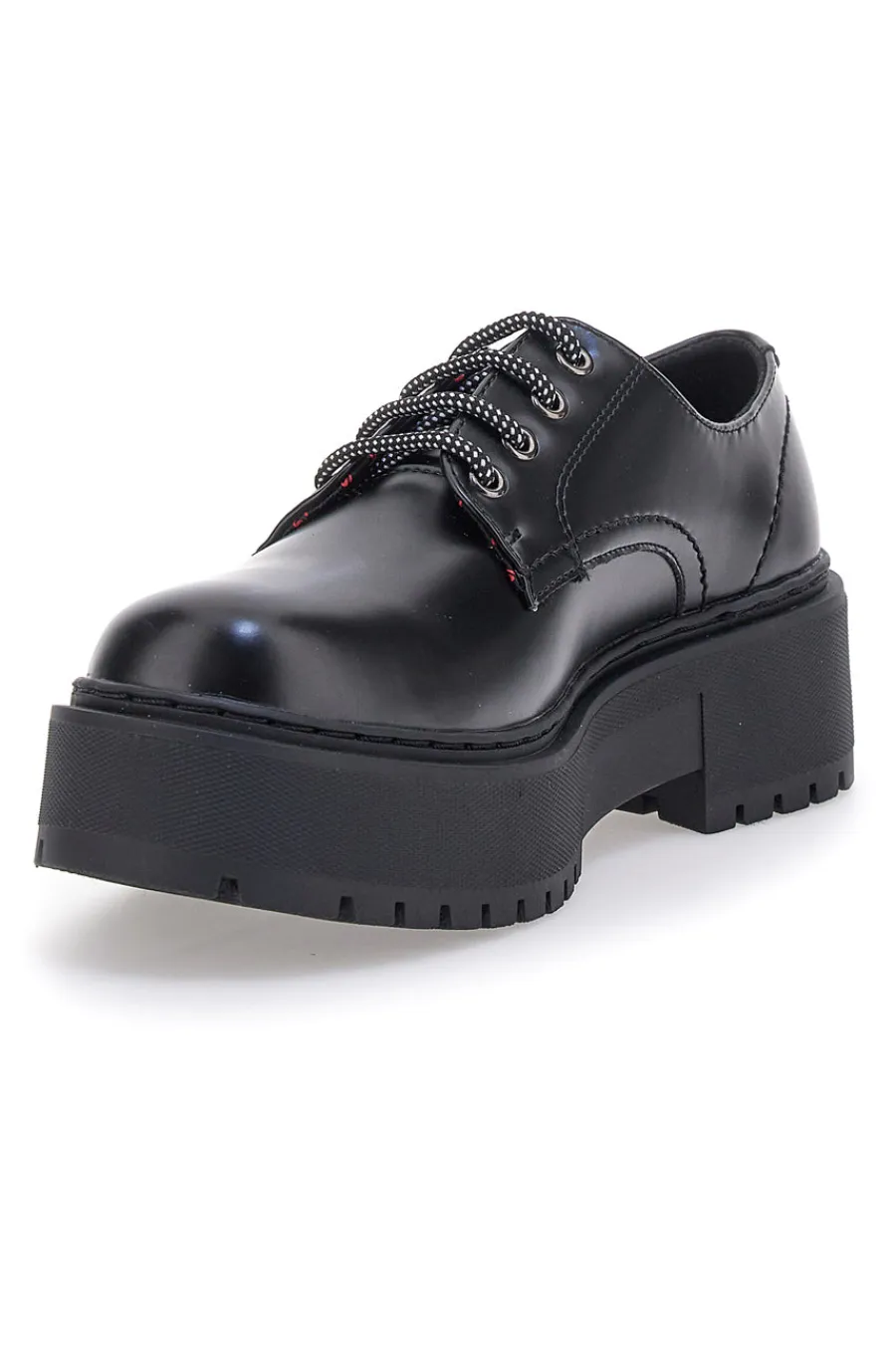 LEVI'S Scarpe stringate nere con platform PRINCE BOLD Outlet
