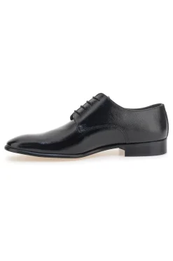 Uomo PITTARELLO Scarpe stringate nere in vera pelle Made in Italy con suola in cuoio 1720