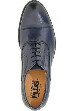 Uomo PITTARELLO PLUS Scarpe Stringate 731 Blu Vera Pelle