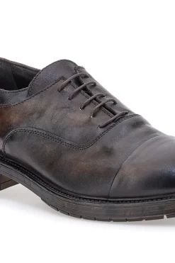 Uomo PITTARELLO PLUS Scarpe stringate testa di moro in vera pelle con fascia elastica 1715P