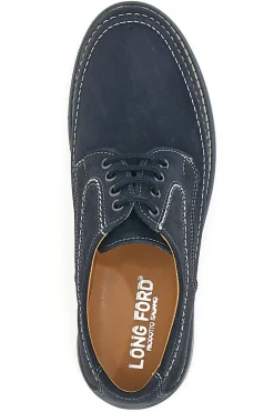 Uomo LONGFORD Scarpe Stringate Vera Pelle Blu 2