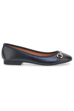 THE FIRST Schwarze Ballerinas mit Zierkette IDE172 NERO Online
