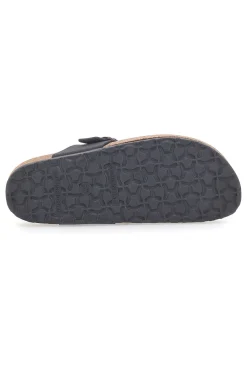 BIO UP e Flip-Flops mit Schnalle und Innensohle aus echtem Leder 204 SCHWARZ Outlet