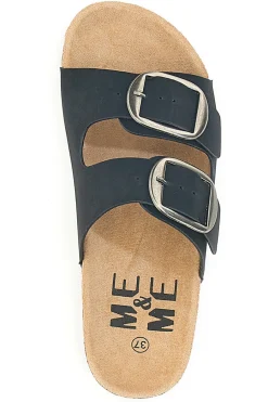 ME u0026 ME e Hausschuhe mit Doppelband und großen Schnallen ME & ME 1043103 SCHWARZ Outlet